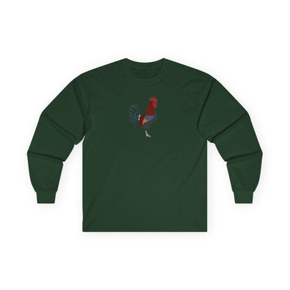 Rooster Birding & Birdwatching Bird Cotton Long Sleeve T-Shirt