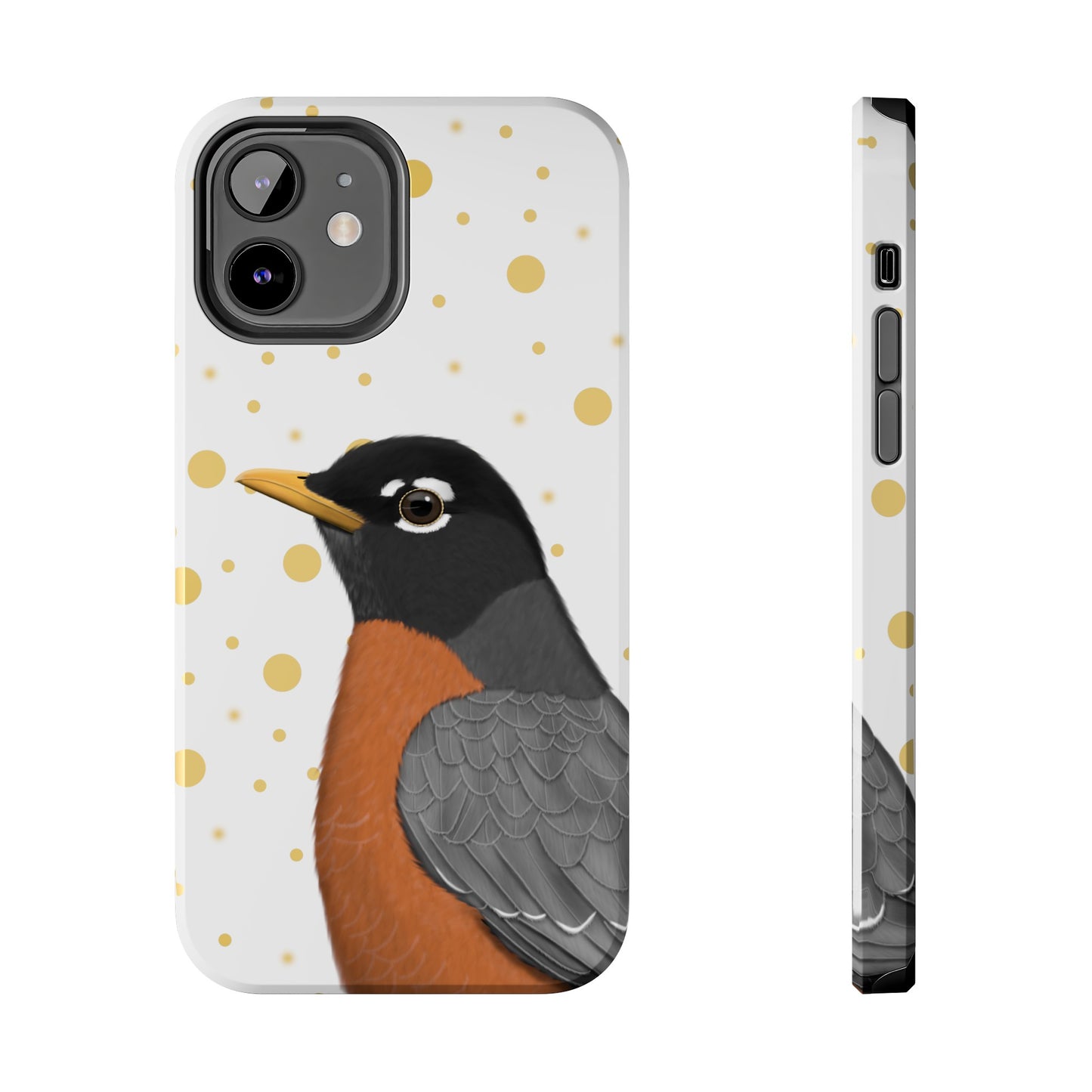 Robin Bird Art Tough Phone Case White