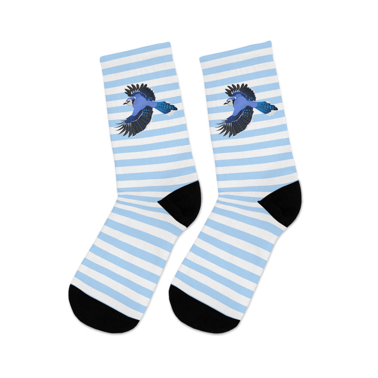 Blue Jay Stripes Blue White Birding & Birdwatching Bird Socks