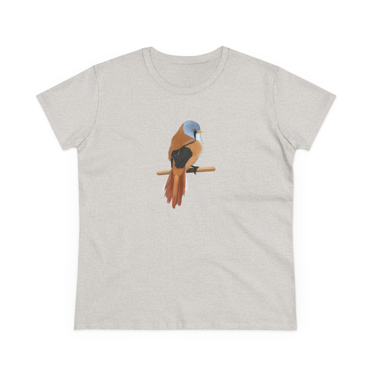 Bearded Reedling Bird Design for Birdwatchers and Lovers Women's T-Shirt in Navy