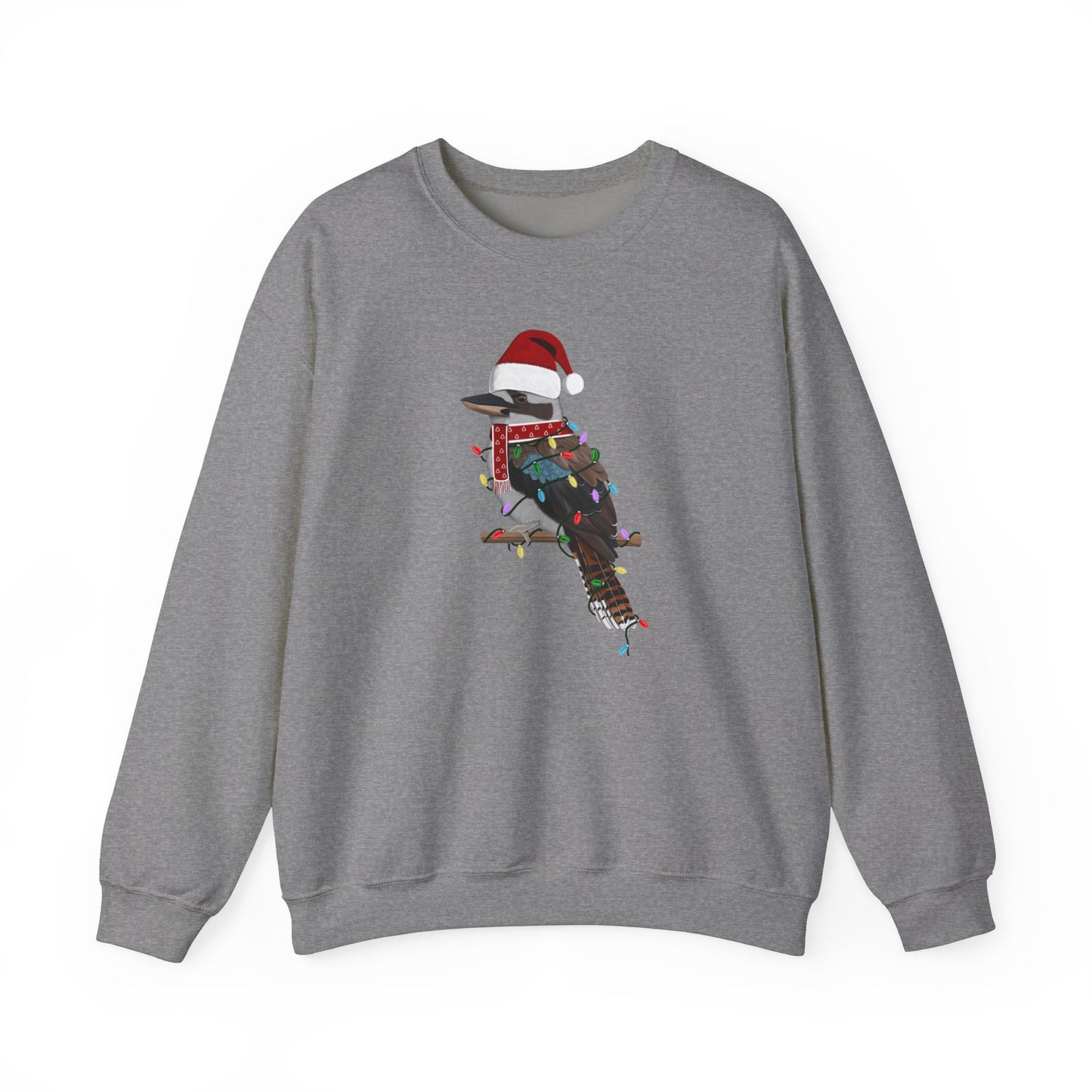 Kookaburra with Fairy Lights Santa Claus Christmas Bird Sweatshirt