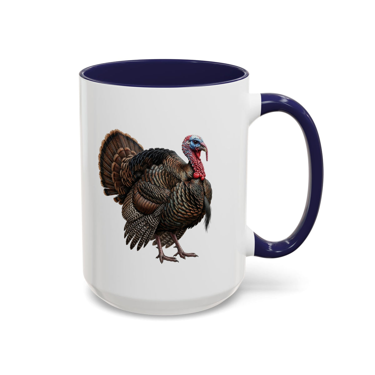 Thanksgiving Turkey Two-Tone Mug | Wild Turkey Bird Art Coffee Cup | Fall Gift