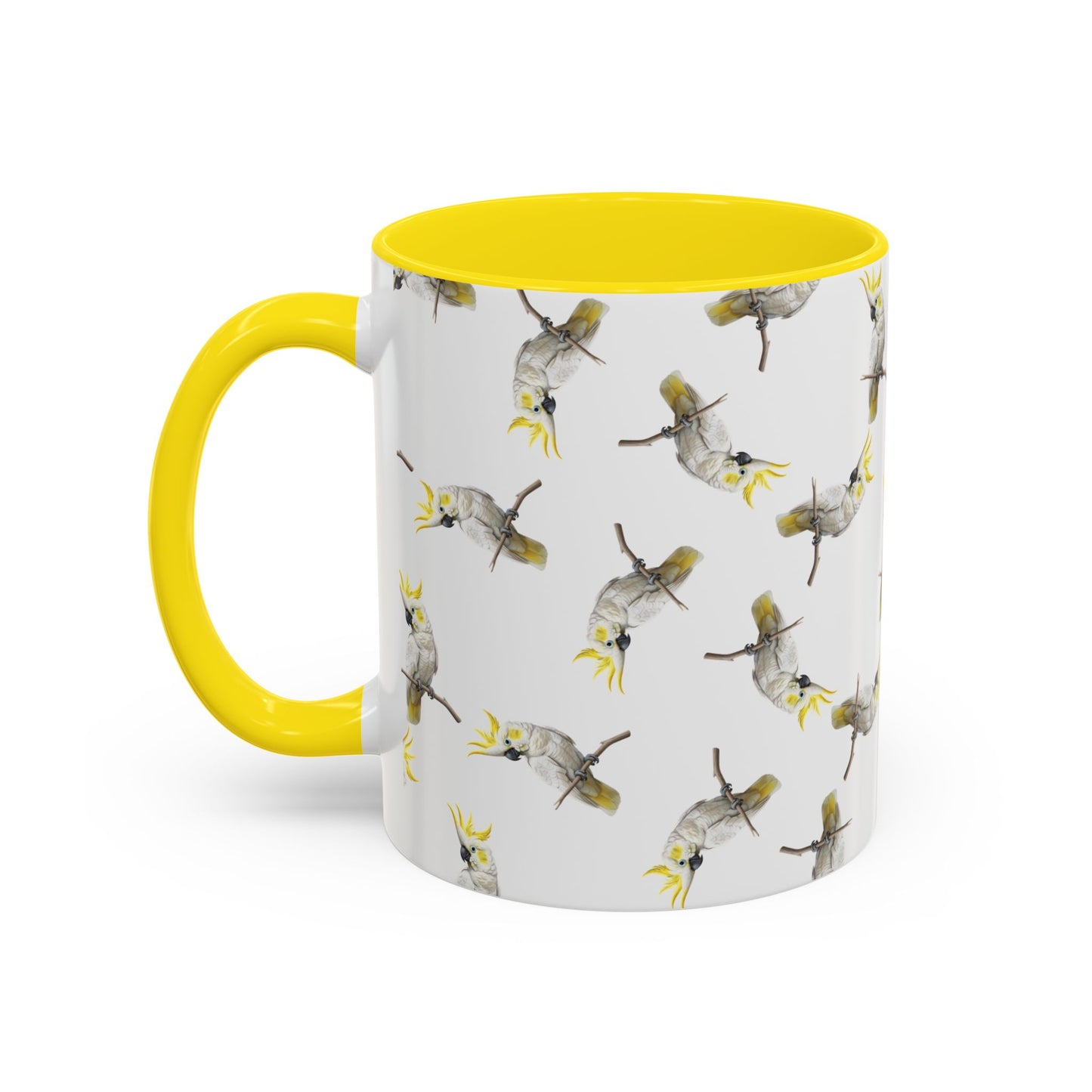 Kakadu Tasse mit Streumuster | Vogelmotiv Kaffeebecher für Vogelbeobachter & Naturfreunde
