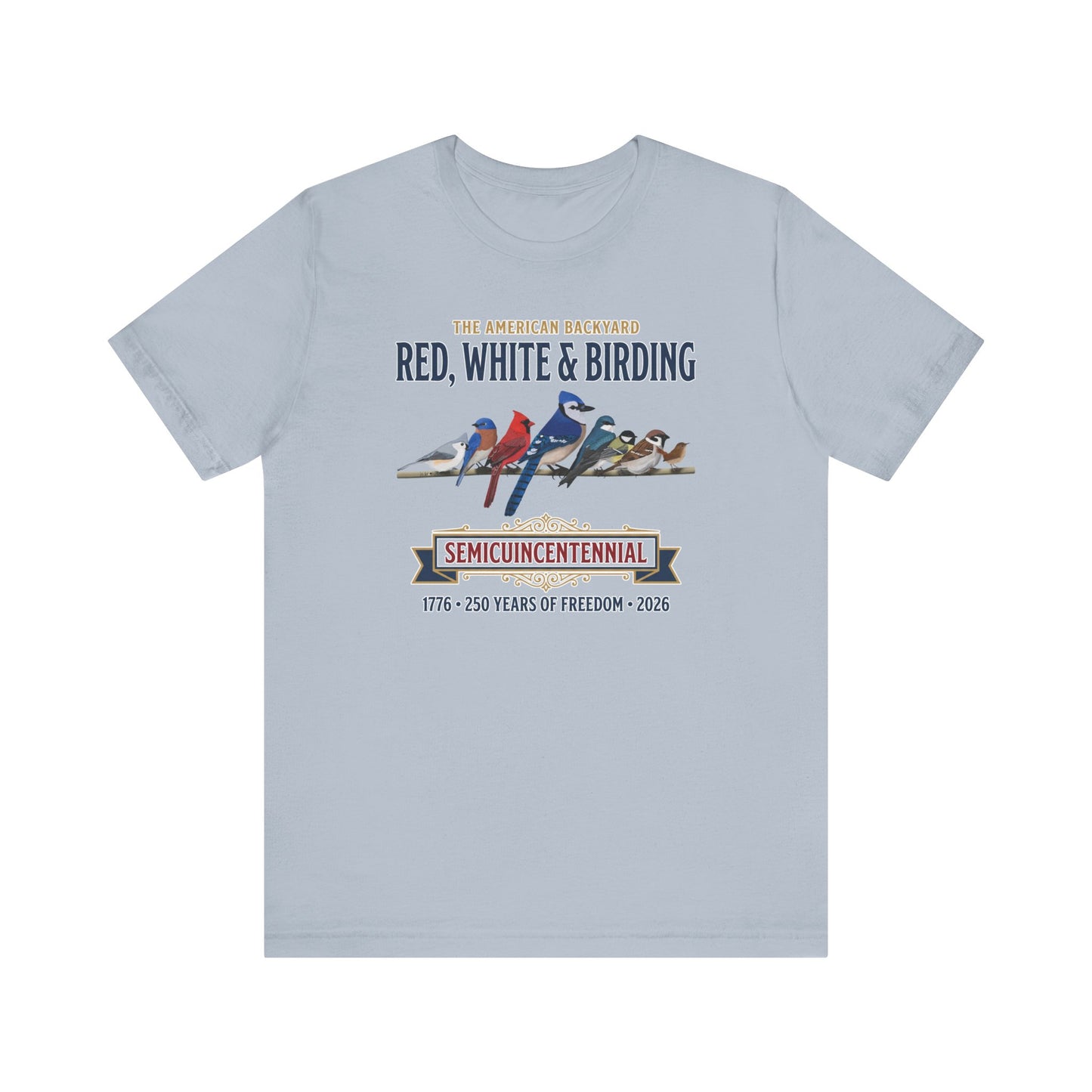 Red, White & Birding Vintage T-Shirt | US 250th Anniversary Backyard Birds