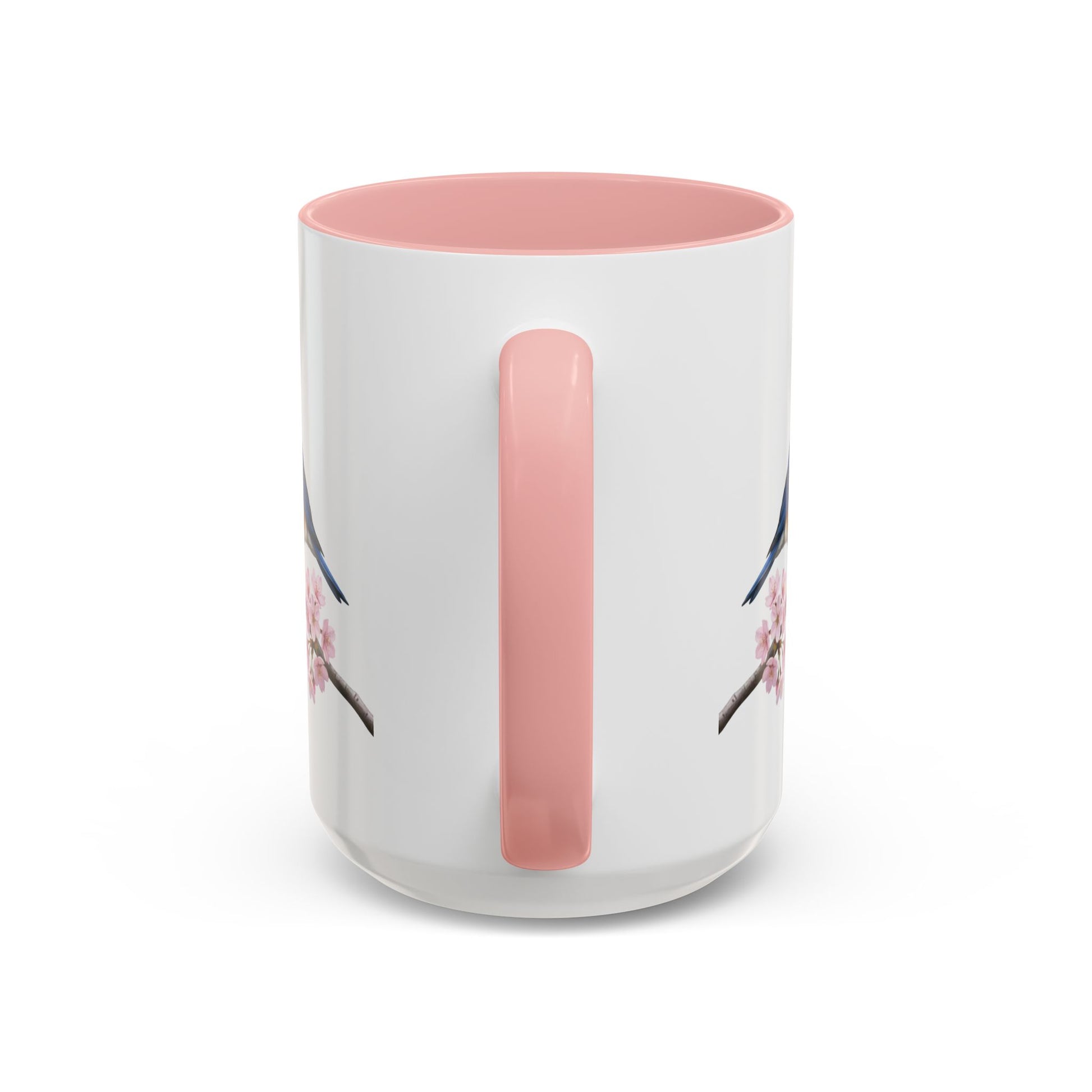 Bluebird Cherry Blossom Mug | Pink Ceramic Coffee Cup for Bird Lovers – 11oz,
