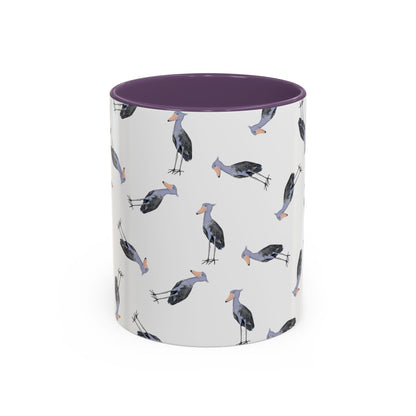 Schuhschnabel Tasse mit Streumuster | Vogelmotiv Kaffeebecher für Vogelbeobachter & Naturfreunde – Accent Coffee Mug,