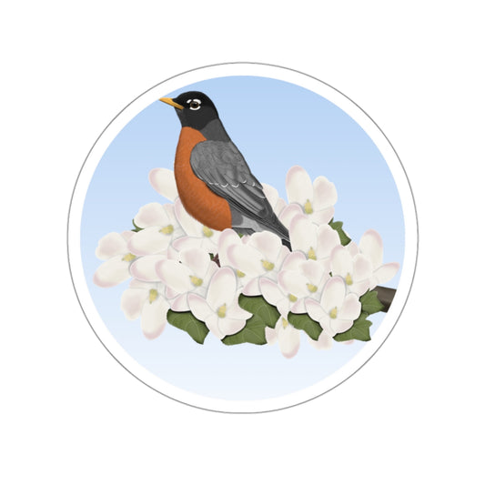 american robin spring bird sticker