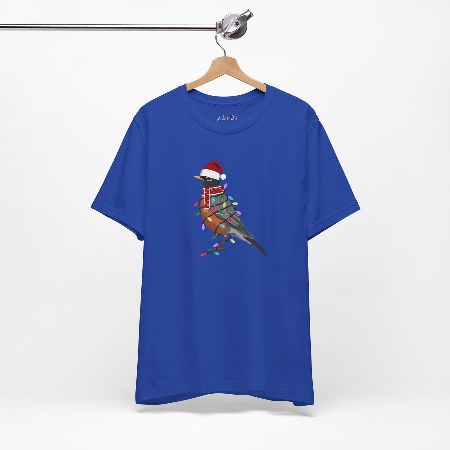 Robin with Fairy Lights Christmas Bird T-Shirt