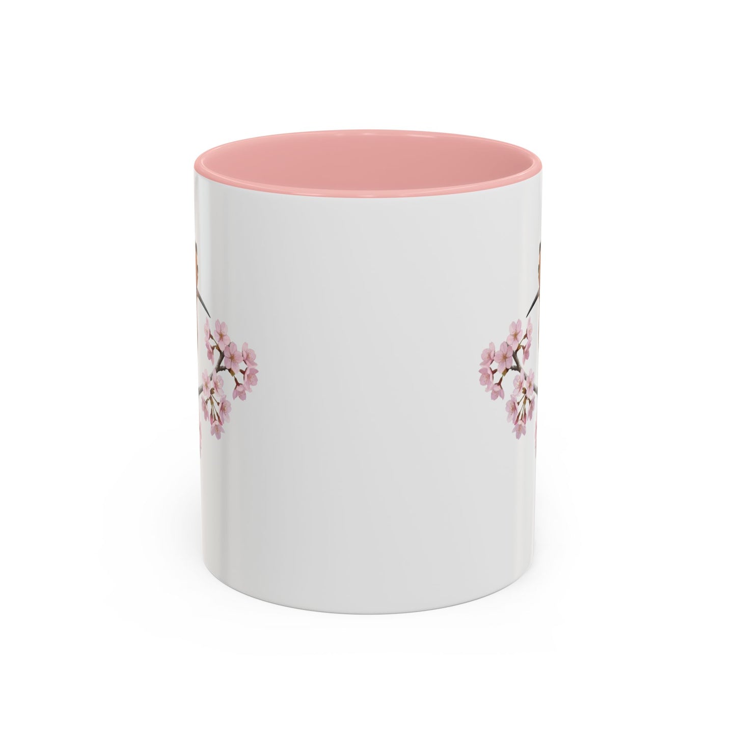 Hoopoe Cherry Blossom Mug | Pink Ceramic Coffee Cup for Bird Lovers in