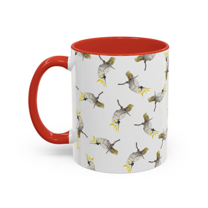 Kakadu Tasse mit Streumuster | Vogelmotiv Kaffeebecher für Vogelbeobachter & Naturfreunde