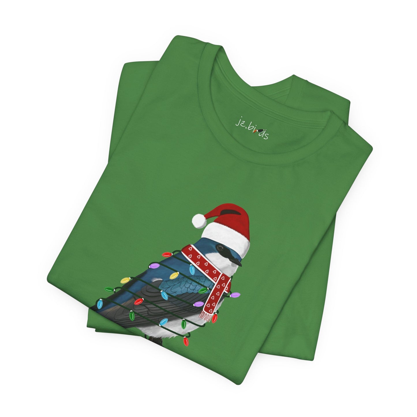 Tree Swallow with Fairy Lights Christmas Bird T-Shirt