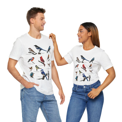 Garden Birds Blue Jay Cardinal Robin Chickadee Birding & Birdwatching Bird T-Shirt