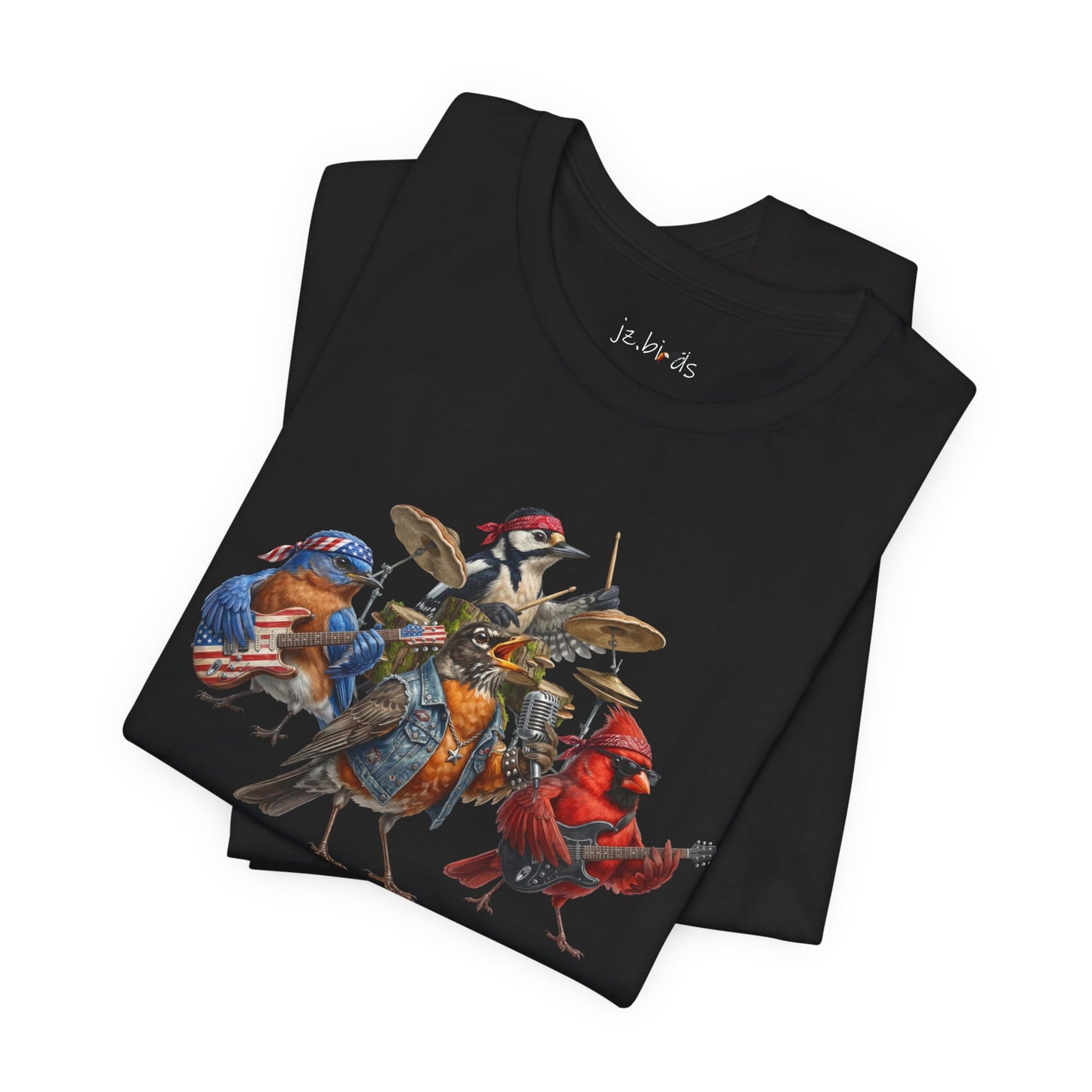 The Backyard Birds T-Shirt – Funny Bird Band Tee Cardinal, Robin, Bluebird, Woodpecker