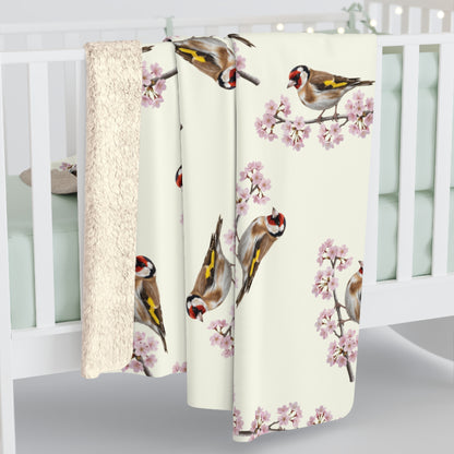 Stieglitz Decke – bird pattern blanket und cozy fleece Stil