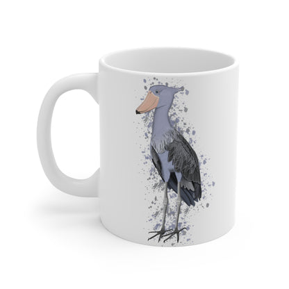 Shoebill Bird Ceramic Mug 11oz White - jz.birds