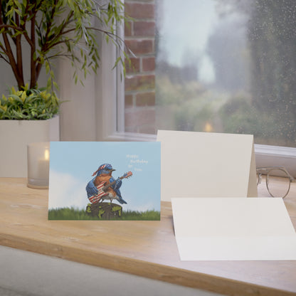 Bluebird with Guitar Birthday Card – Premium Matte Happy Birthday Bird Greeting Card