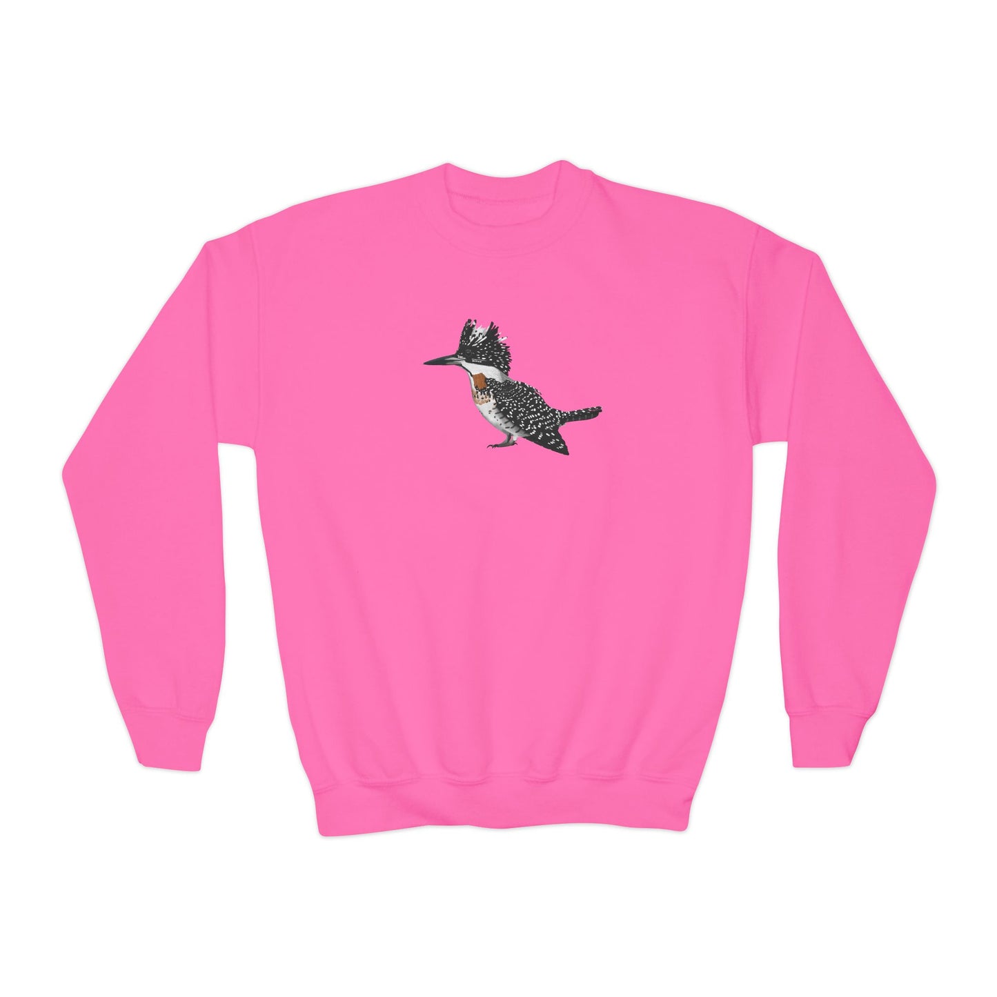 Crested Kingfisher Bird Birdwatching Youth Crewneck Sweatshirt