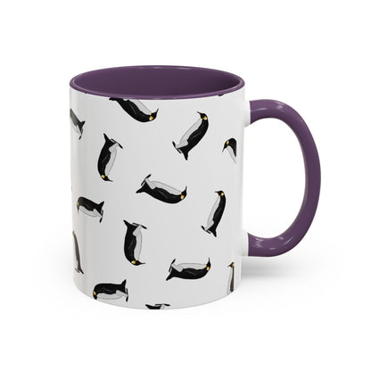 Pinguin Tasse mit Streumuster | Vogelmotiv Kaffeebecher für Vogelbeobachter & Naturfreunde in Yellow