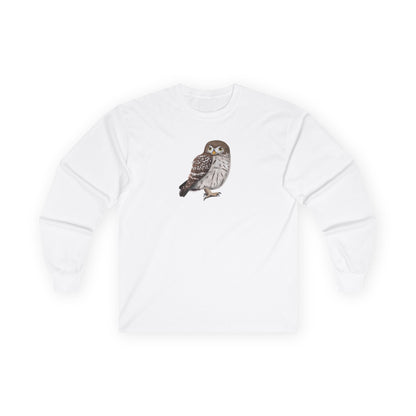 Owl Birding & Birdwatching Bird Cotton Long Sleeve T-Shirt