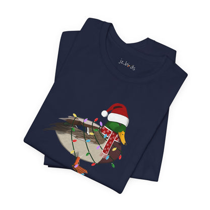 Mallard with Fairy Lights Christmas Bird T-Shirt