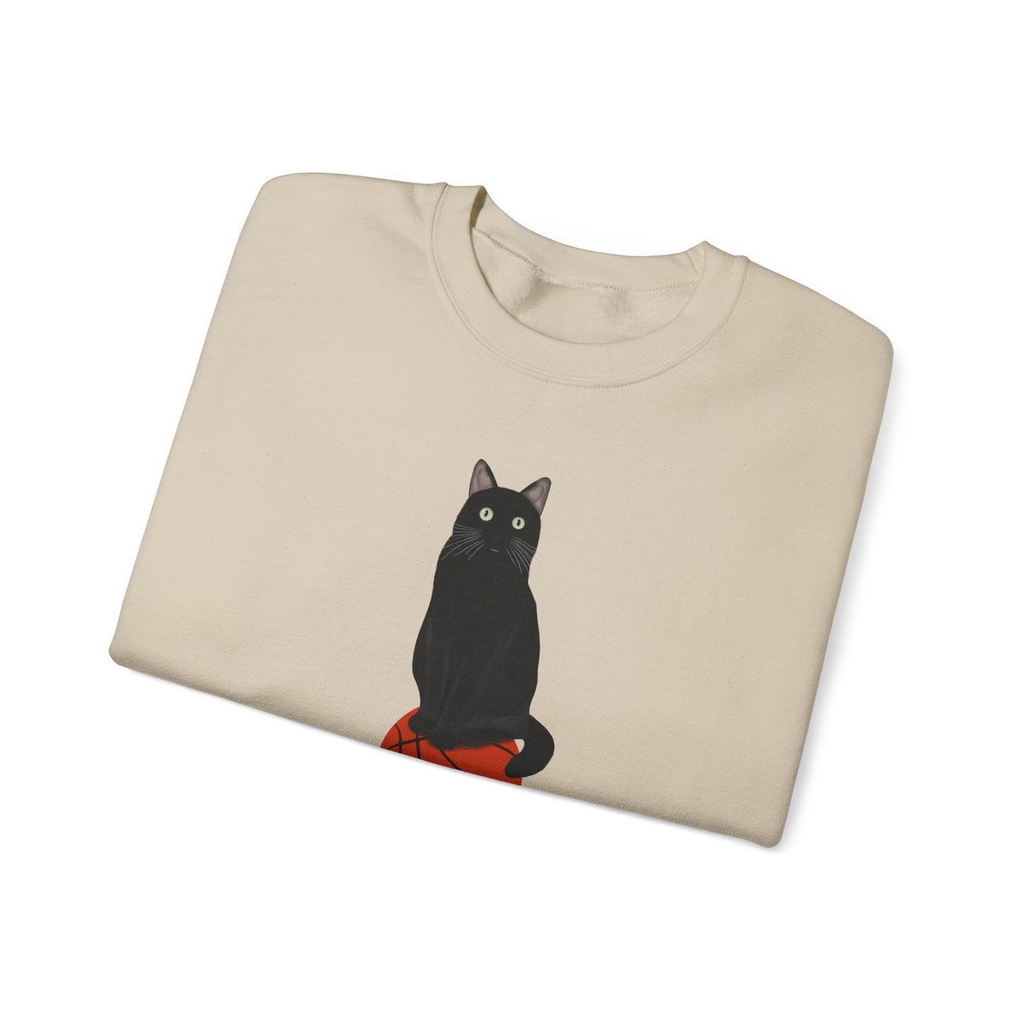 Black Cat with Basketball Cat Lover Sweatshirt