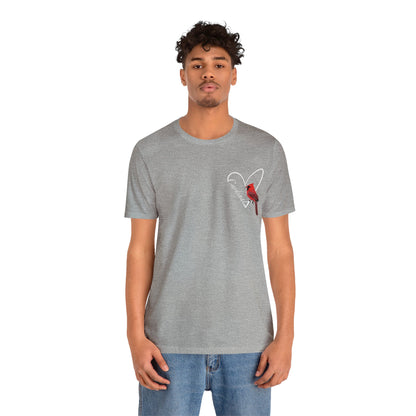 Northern Cardinal Heart Bird Unisex Tee - jz.birds