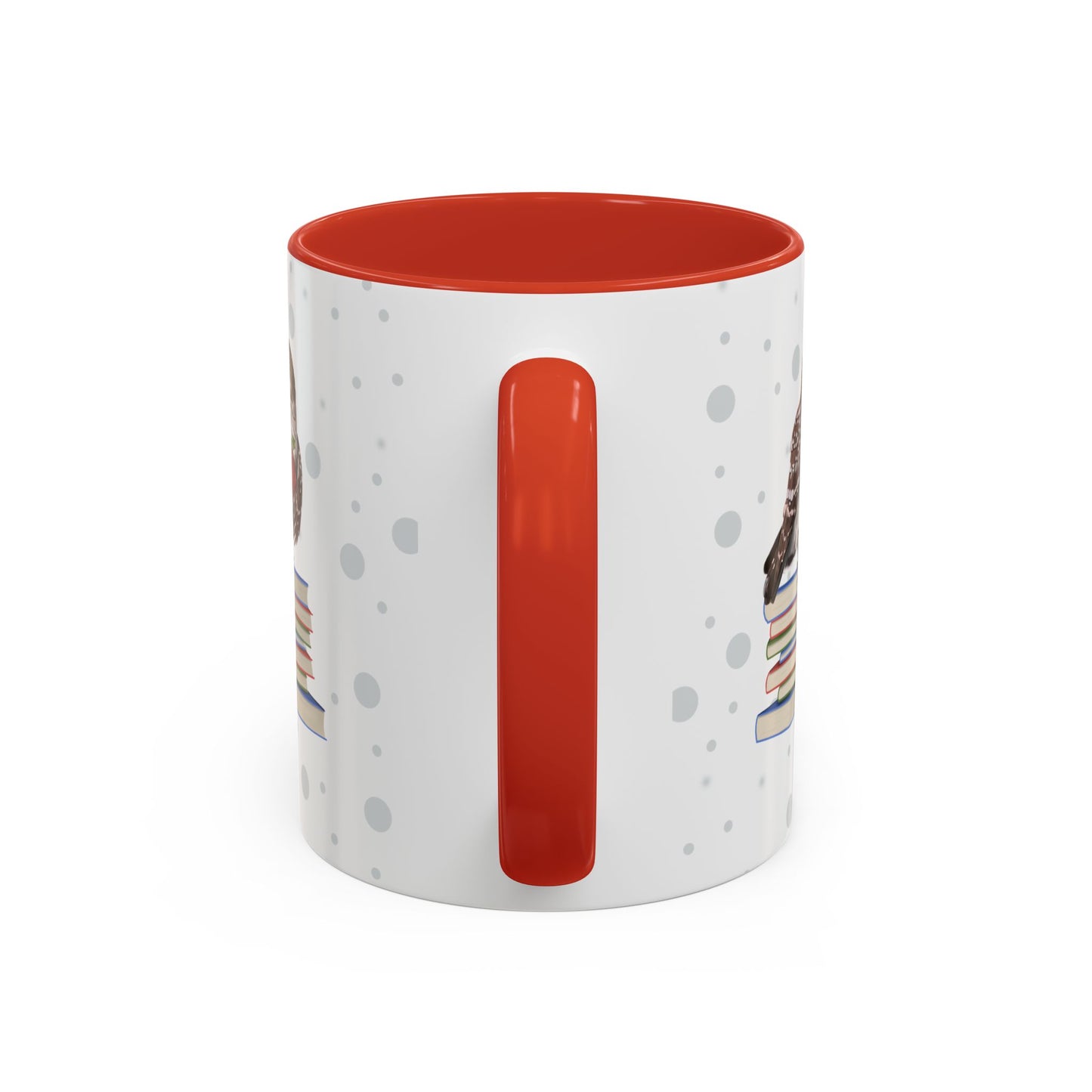 Cute Owl on Books Teacher Mug – Two-Tone Classroom Coffee Cup