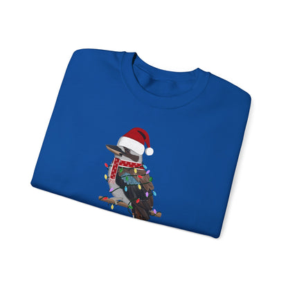 Kookaburra with Fairy Lights Santa Claus Christmas Bird Sweatshirt