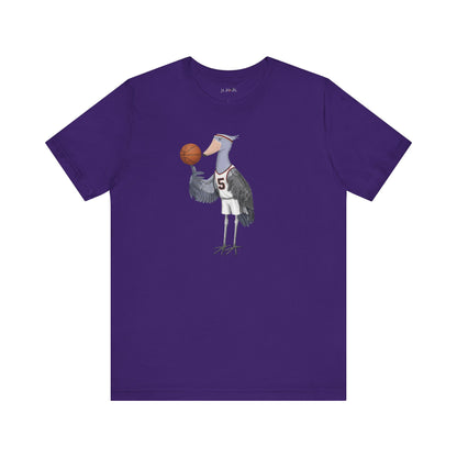 ハシビロコウの面白いバスケットボール鳥Tシャツ - ユニークなバスケットボールファンへのギフト - 選手とファンのための柔らかいユニセックスTシャツ