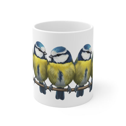 Blaumeisen Tasse Vögel auf einem Ast Vogelmotiv für Vogelbeobachter und Vogelfreunde