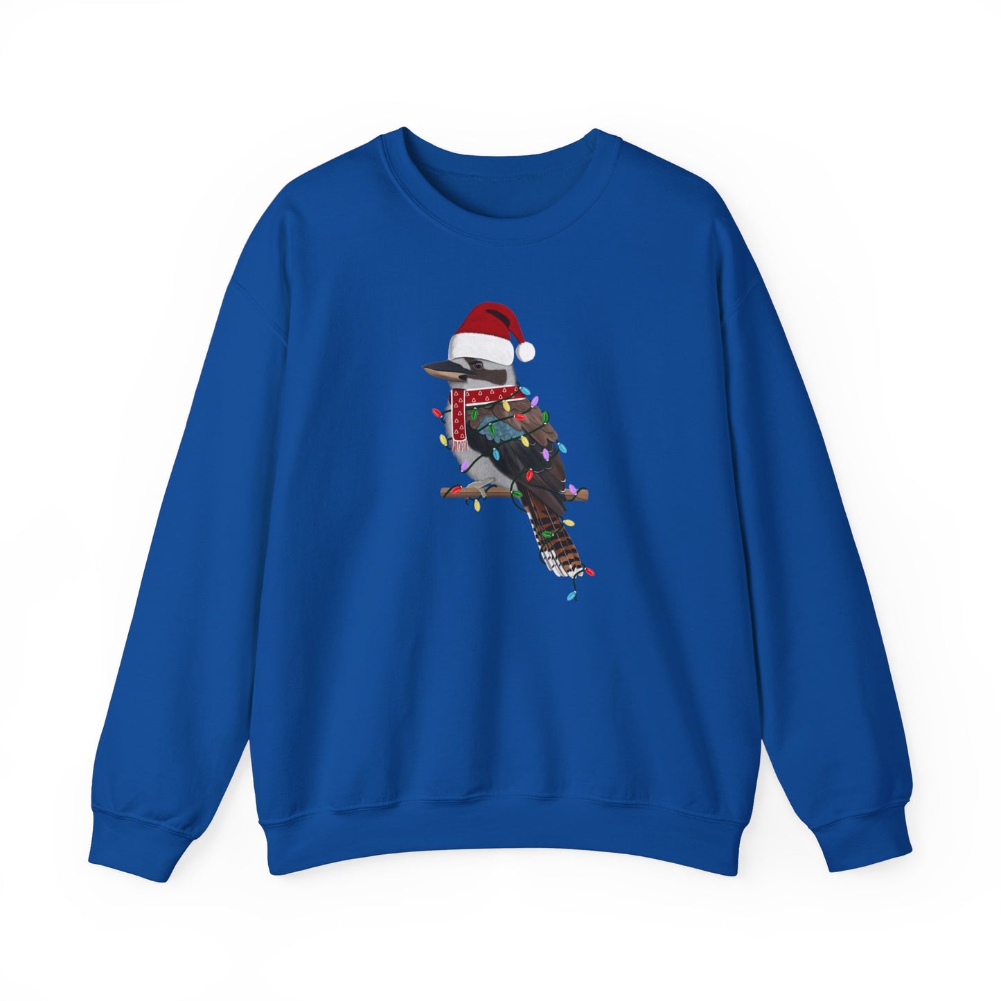 Kookaburra with Fairy Lights Santa Claus Christmas Bird Sweatshirt