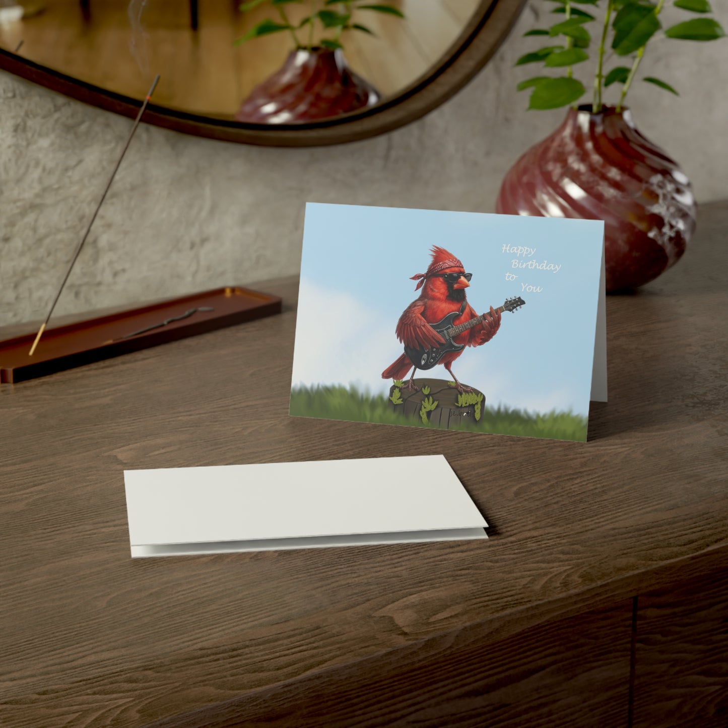 Cardinal Birthday Cards – bird card, greeting