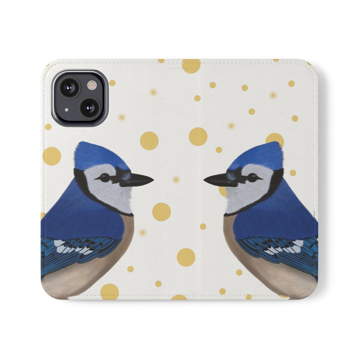 Blue Jay Bird Art Phone Flip Case