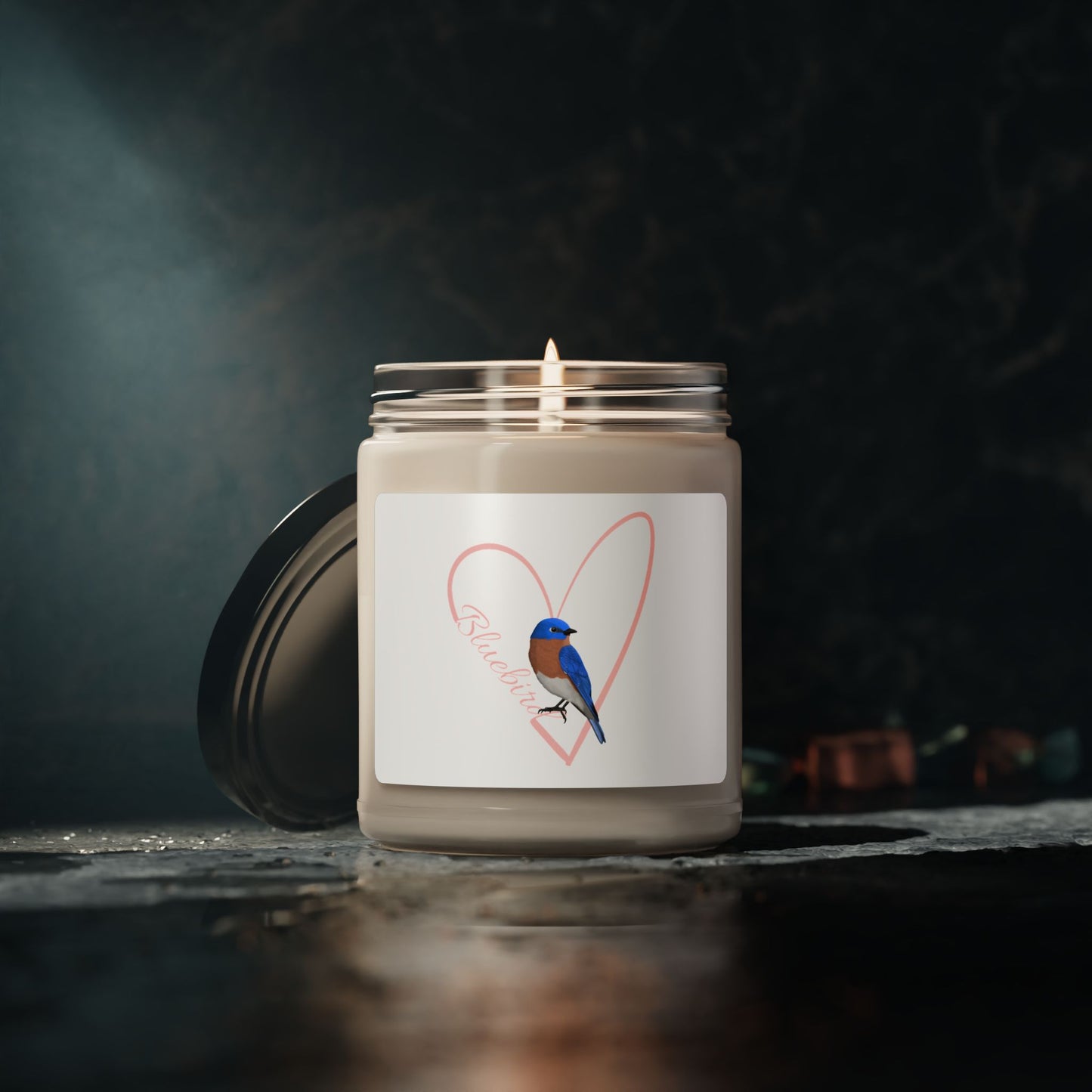 Bluebird Scented Soy Candle Bird with Heart 9oz