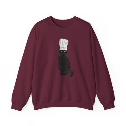 Black Cat Kitchen Chef Cat Lover Sweatshirt