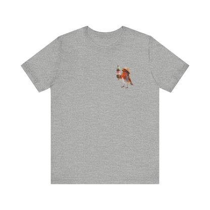 Robin Rosi with Ice Cream Premium T-Shirt – Subtle Pocket Design for Bird Lovers
