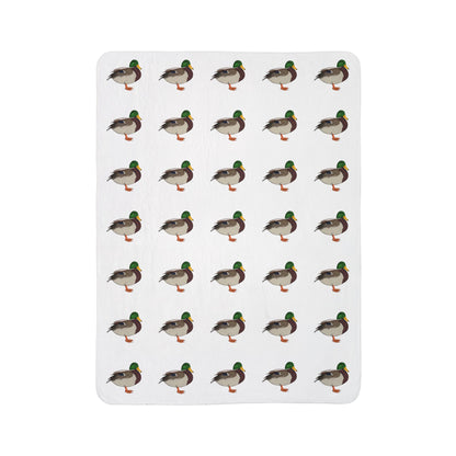 Mallard Art Fleece Sherpa Blanket (60"x80") - Thick, Ultra-Soft & Cozy Throw for Bird Lovers