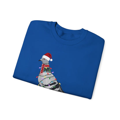 Pigeon with Fairy Lights Santa Claus Christmas Bird Sweatshirt