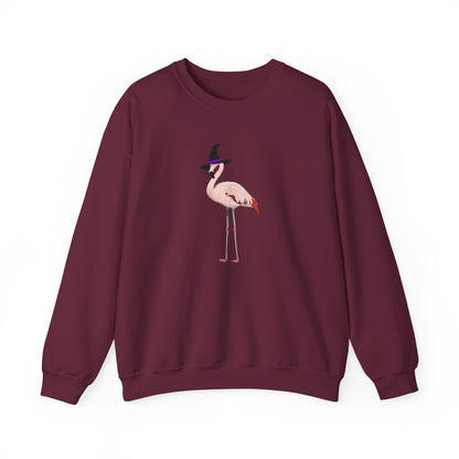 Flamingo Halloween Birds Witch Birdwatcher Sweatshirt