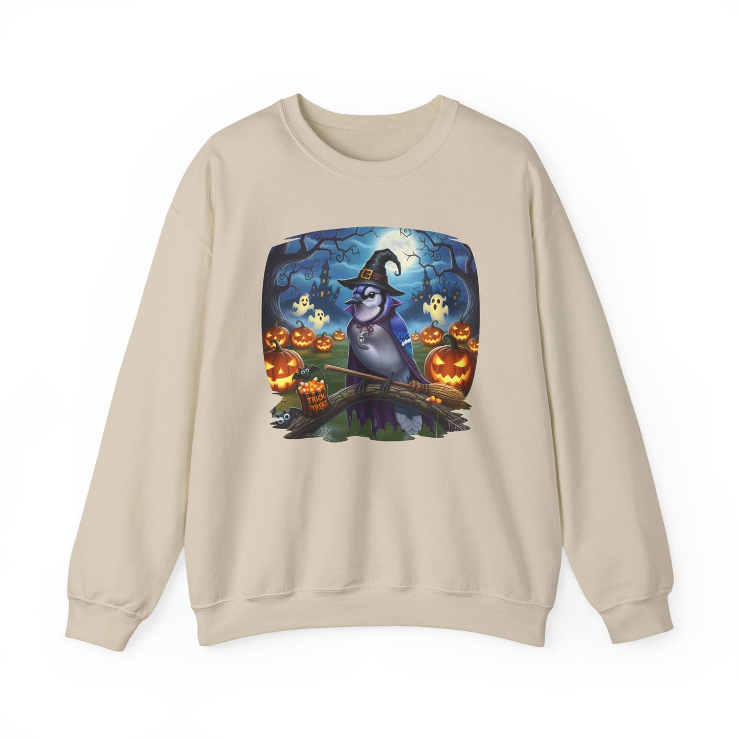 Blue Jay Halloween Bird Sweatshirt - Spooky Halloween Costume for Bird Lovers