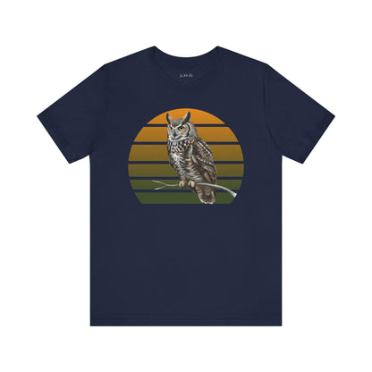 Great Horned Owl T-Shirt | Bird Lover & Birder Retail Fit Apparel | Unisex Wildlife Raptor Tee