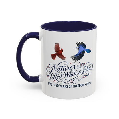 Cardinal & Blue Jay America 250 Mug | Red, White & Blue Ceramic Cup