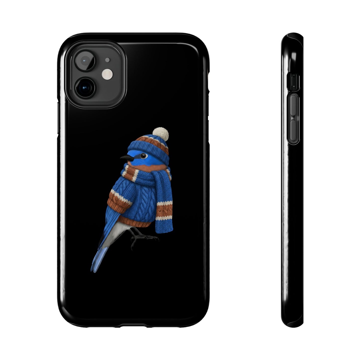 鳥のアートが描かれたブルーバードの二層式iPhoneケース – 鳥類学者や鳥好きの方へのプレゼントに最適