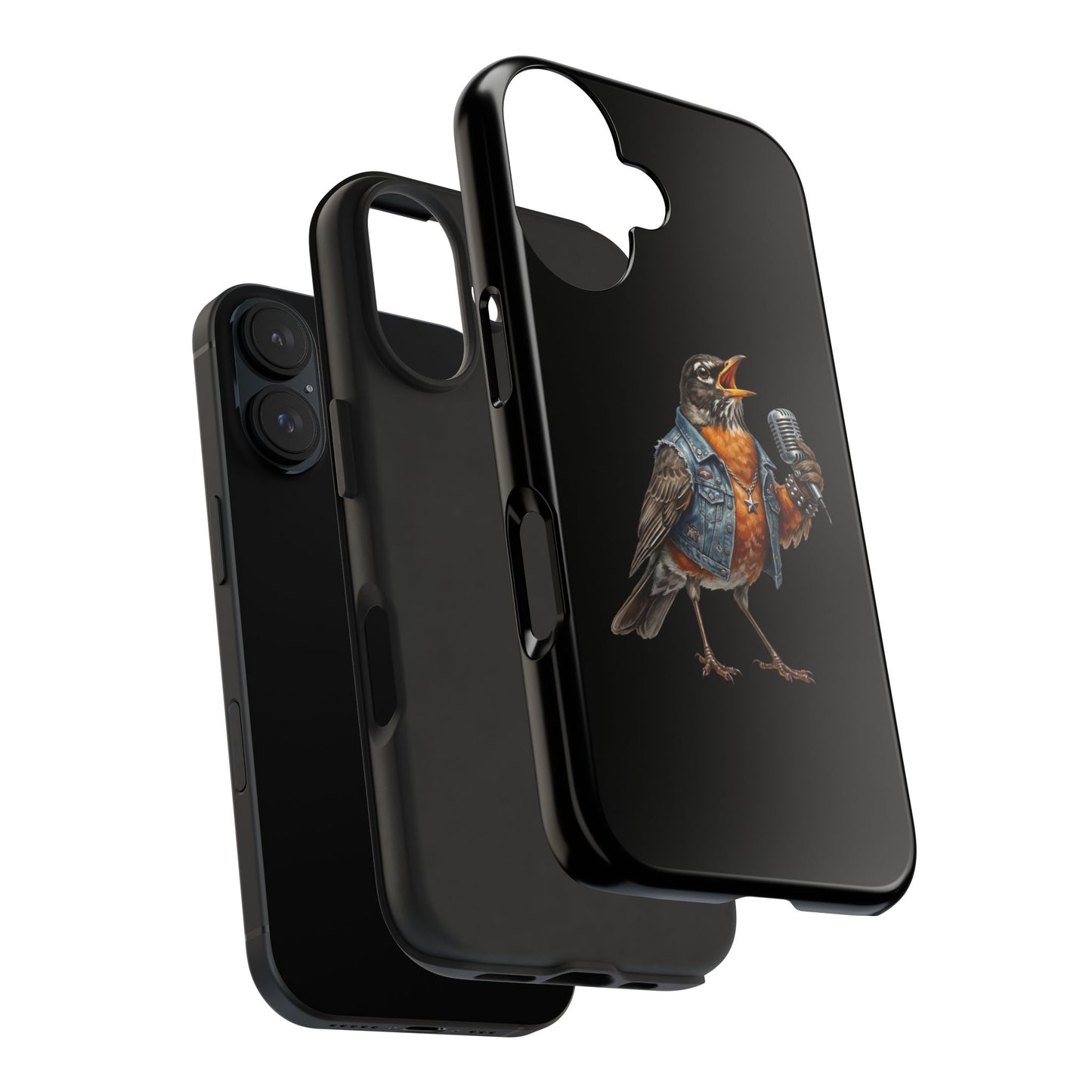 American Robin Singing iPhone Case – Premium Tough Phone Cover Black