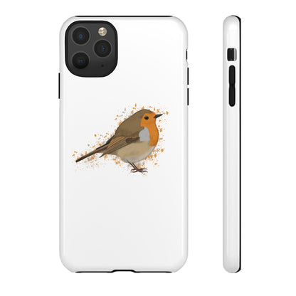 Rotkehlchen Vogel iPhone & Google Pixel Vogelmotiv Handyhülle Weiß