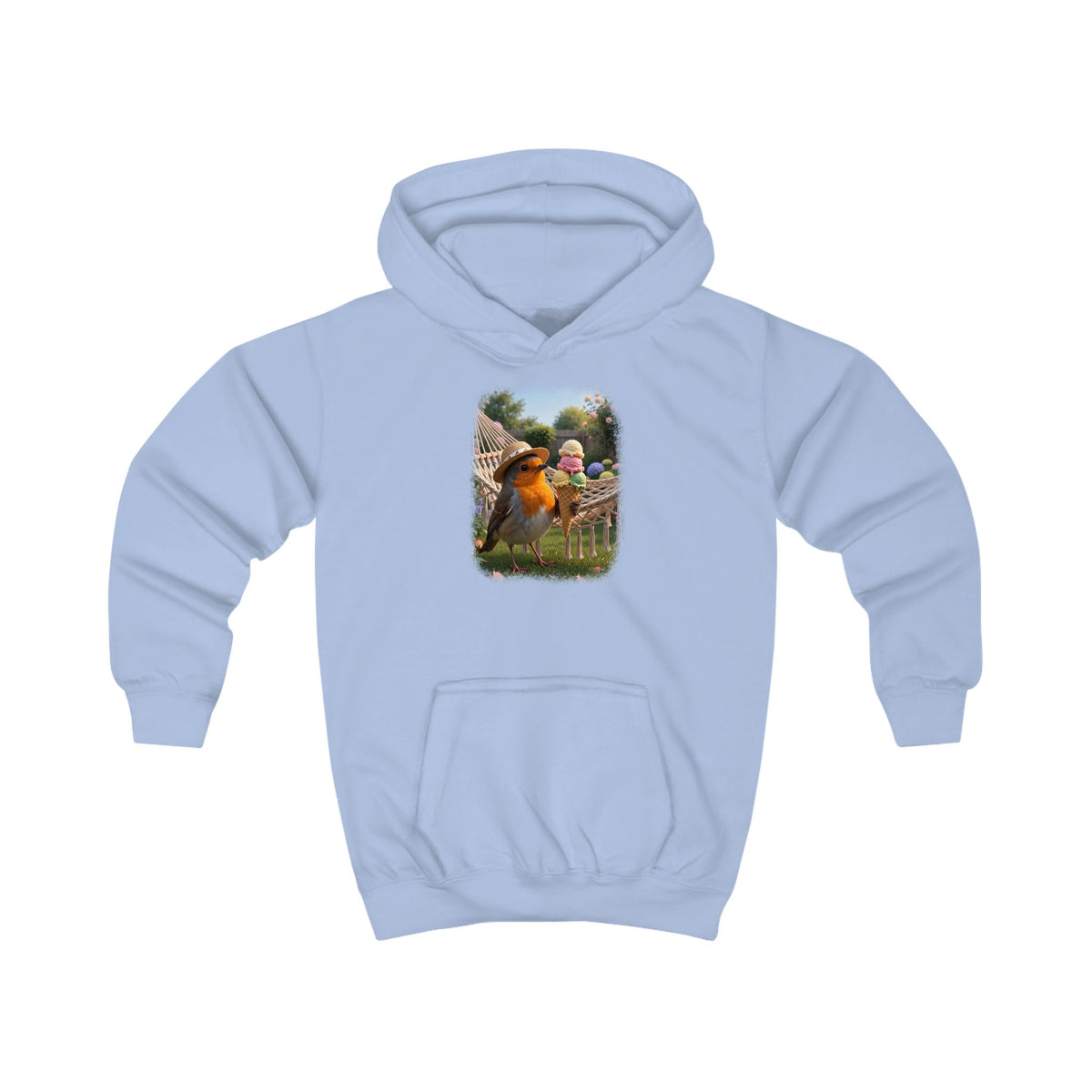 Kuscheliger Kinder Hoodie Riesen-Eis mit Rosi Rotkehlchen