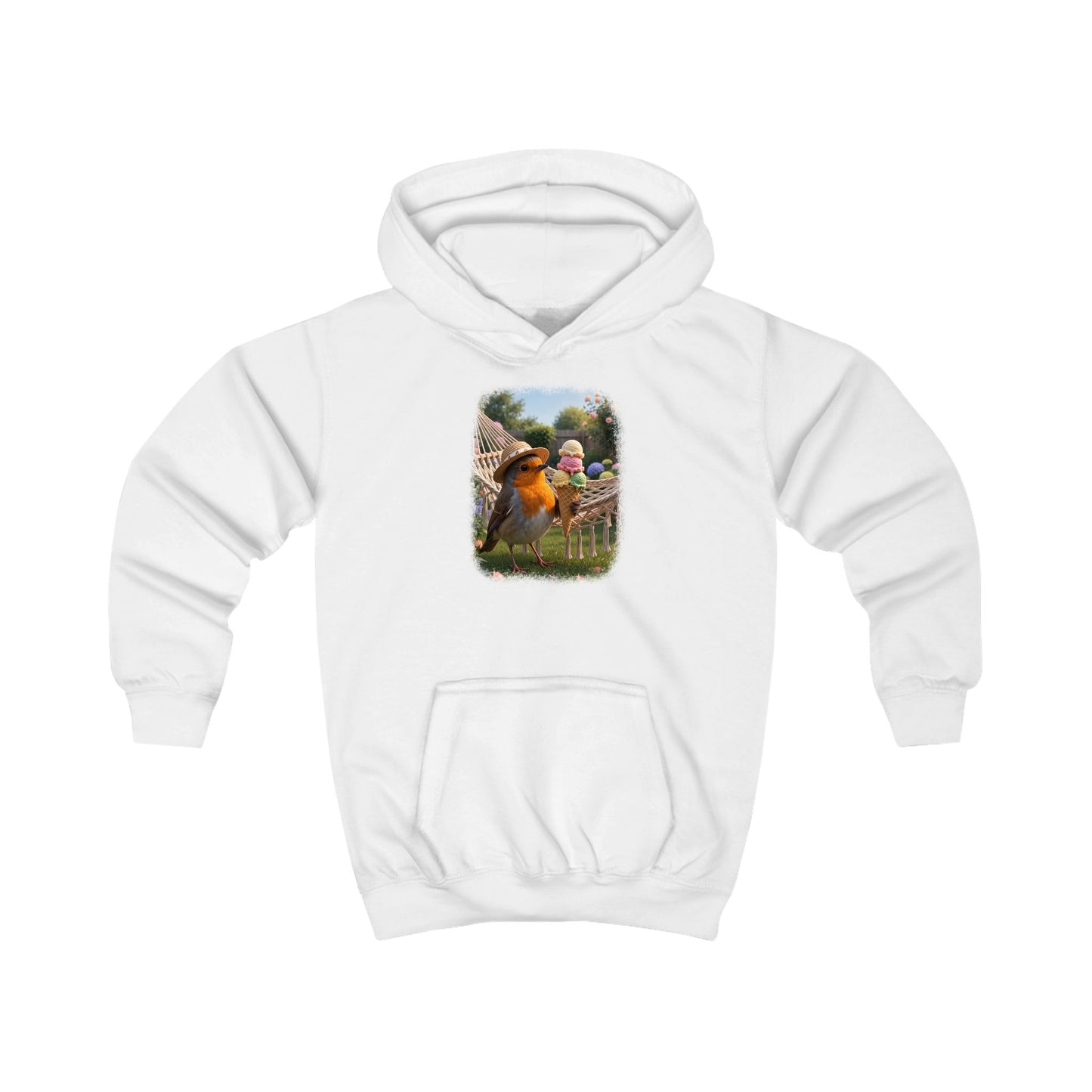 Kuscheliger Kinder Hoodie Riesen-Eis mit Rosi Rotkehlchen
