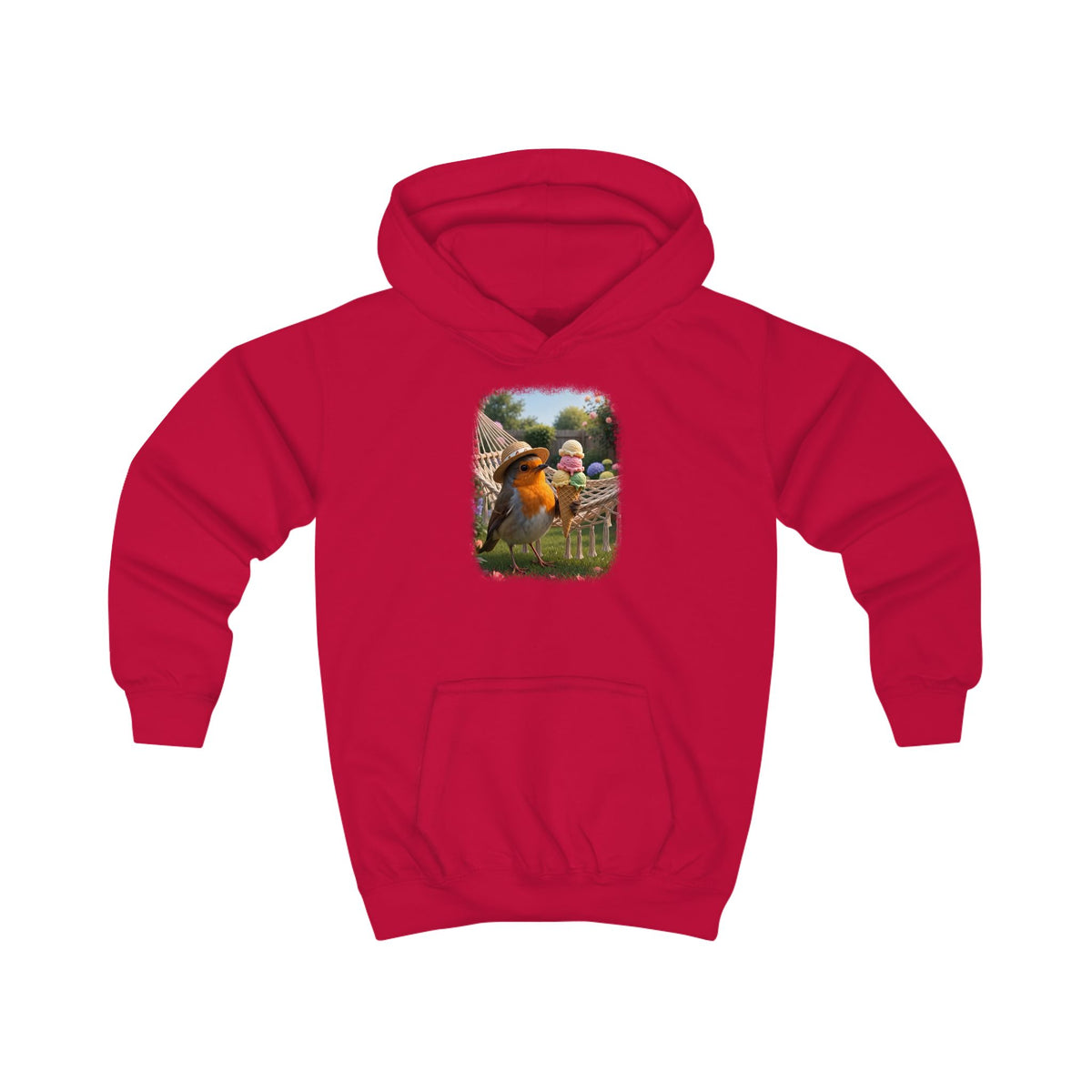 Kuscheliger Kinder Hoodie Riesen-Eis mit Rosi Rotkehlchen