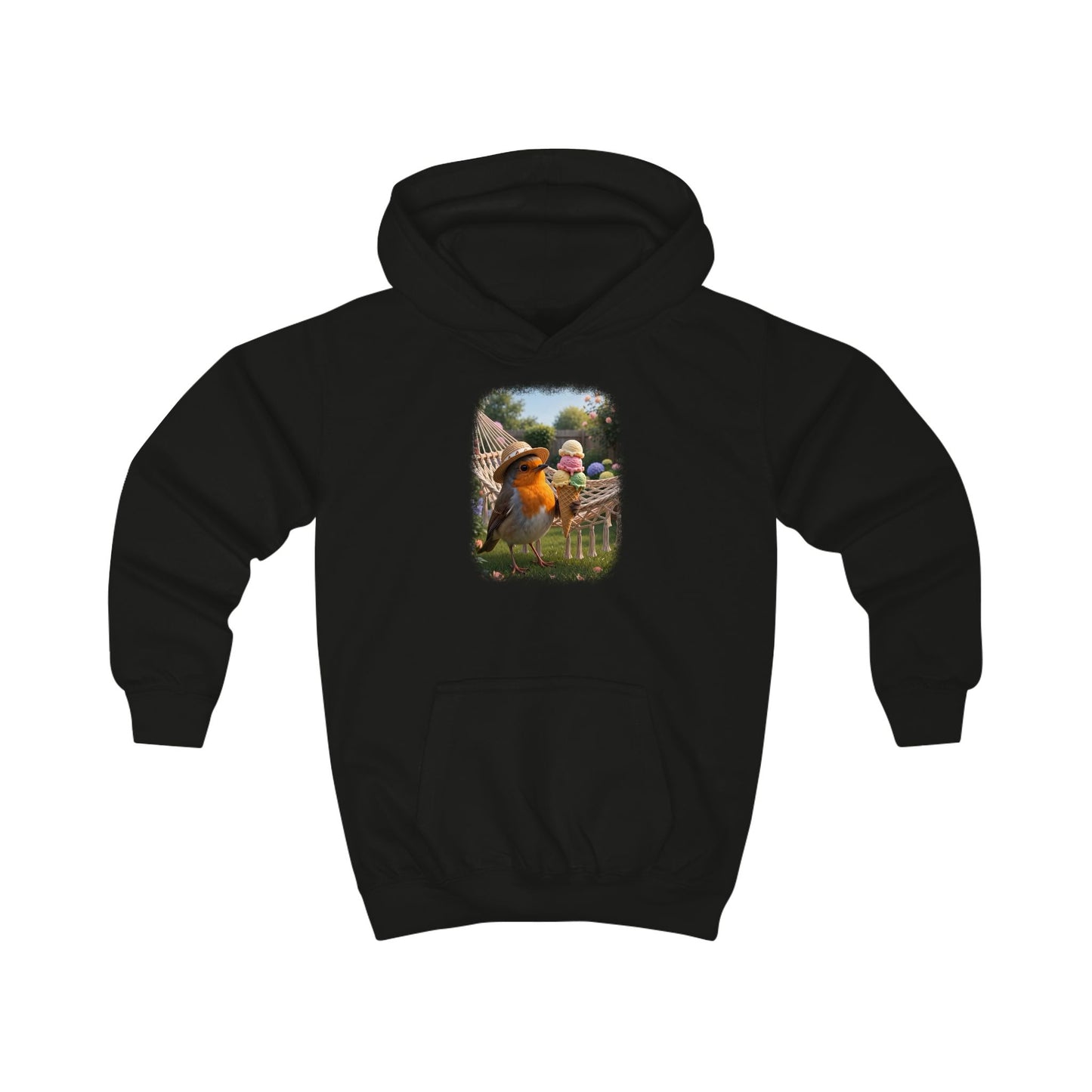 Kuscheliger Kinder Hoodie Riesen-Eis mit Rosi Rotkehlchen