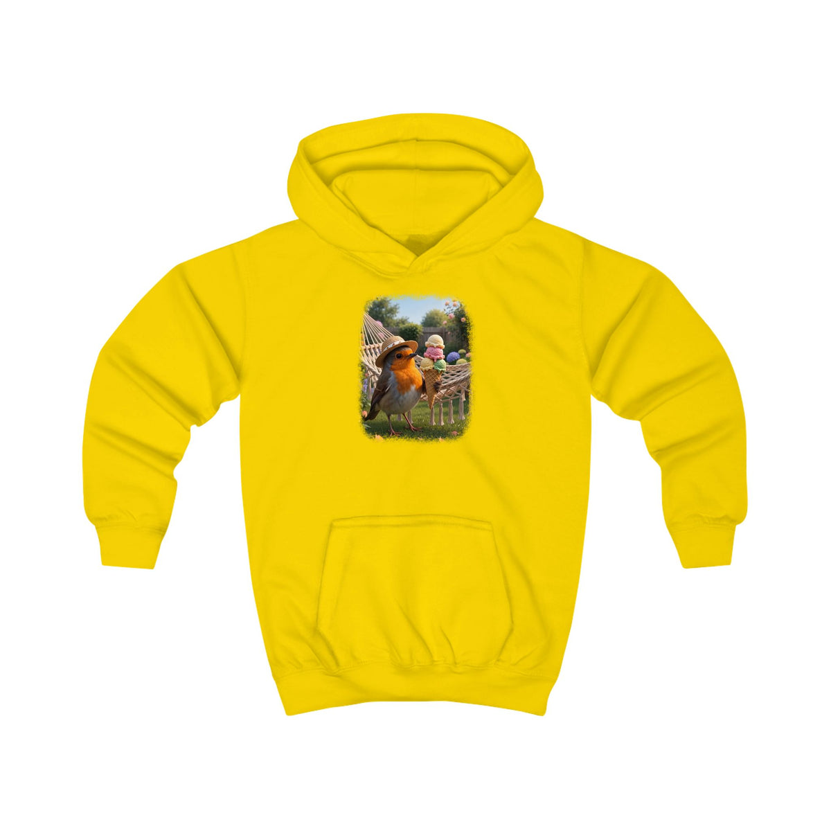 Kuscheliger Kinder Hoodie Riesen-Eis mit Rosi Rotkehlchen